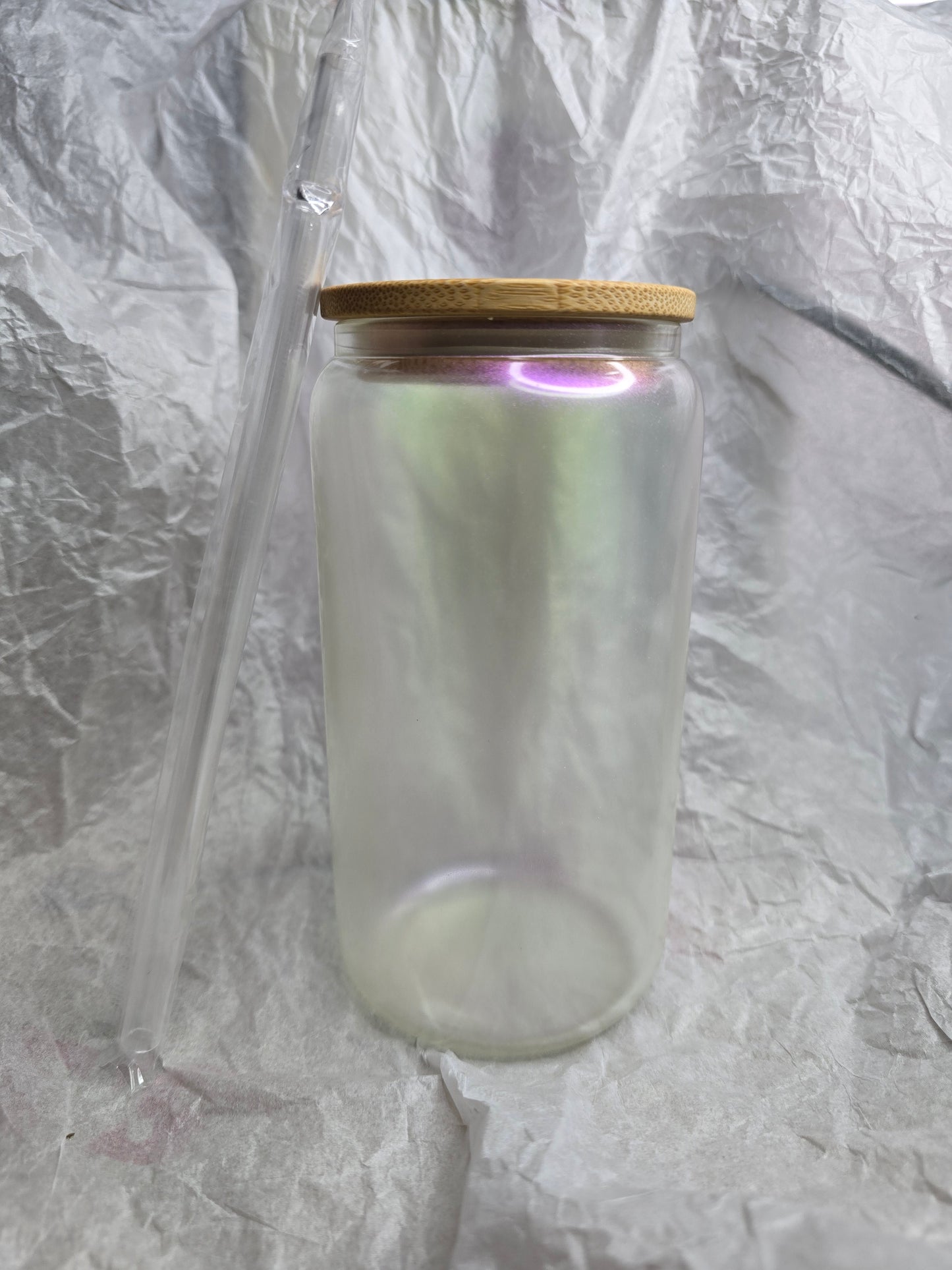 16oz Sublimatable Shimmer Glass Can Tumbler